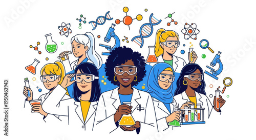 Diverse women in science, diverse scientists, women in STEM, lab research, innovation