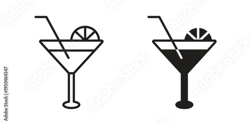 Cocktail icon. Simple linear element illustration. Thin stroke sign can be used for web, mobile and UI.