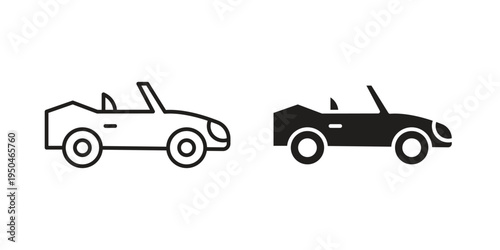 Convertible car icon. Simple linear element illustration. Thin stroke sign can be used for web, mobile and UI.