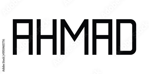ahmad name english black bold text vector design on white background
