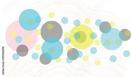 Abstract art composition with multicolored elliptical shapes