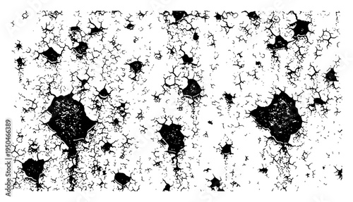 Distressed peeling paint and corroded metal texture in woodcut style