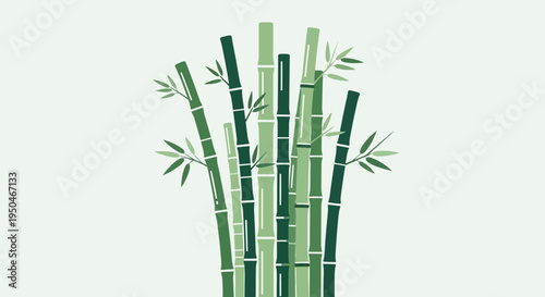 Green Bamboo Stalks Illustration