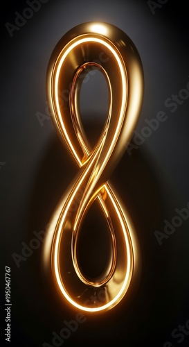 Golden Infinity Symbol - A Timeless Representation of Limitless Possibilities.