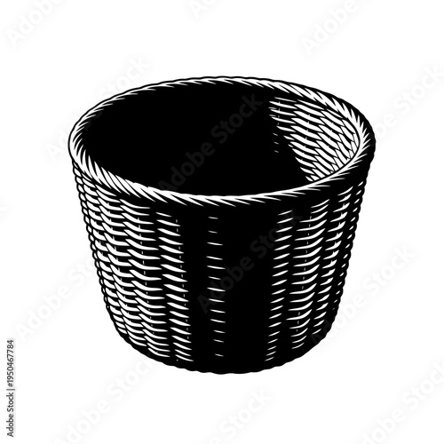 metal basket isolated on white
