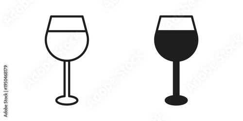 Cup of wine icon. Simple linear element illustration. Thin stroke sign can be used for web, mobile and UI.