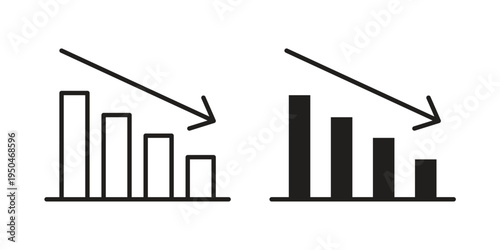 Decrease icon. Simple linear element illustration. Thin stroke sign can be used for web, mobile and UI.