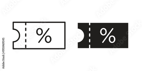 Discount coupon icon. Simple linear element illustration. Thin stroke sign can be used for web, mobile and UI.