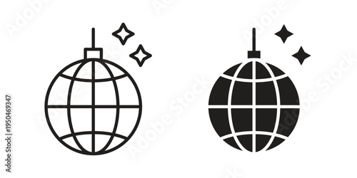 Disco ball icon. Simple linear element illustration. Thin stroke sign can be used for web, mobile and UI.