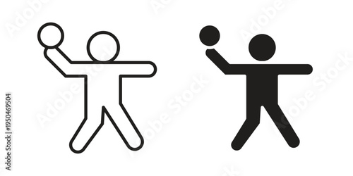 Dodgeball icon. Simple linear element illustration. Thin stroke sign can be used for web, mobile and UI.