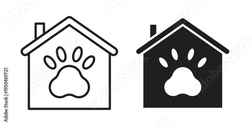 Dog Shelter icon. Simple linear element illustration. Thin stroke sign can be used for web, mobile and UI.