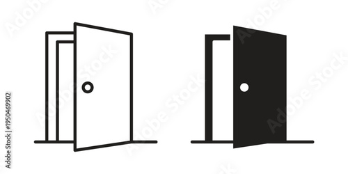 Door icon. Simple linear element illustration. Thin stroke sign can be used for web, mobile and UI.