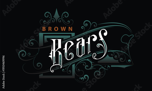 BROWN BEARS lettering custom style design