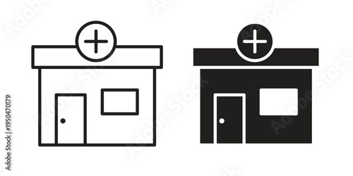 Drugstore icon. Simple linear element illustration. Thin stroke sign can be used for web, mobile and UI.