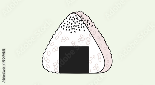 Onigiri Rice Ball with Nori and Sesame Seeds