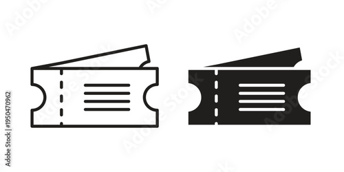 Eticket icon. Simple linear element illustration. Thin stroke sign can be used for web, mobile and UI.