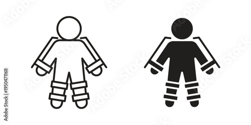 Exoskeleton icon. Simple linear element illustration. Thin stroke sign can be used for web, mobile and UI.