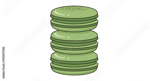 Stack of Green Matcha Macarons