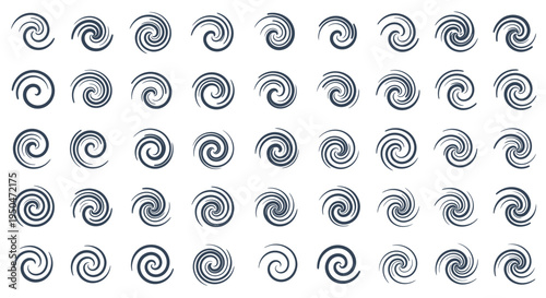 Set of Swirls, Spirals, Vortexes, and Whirlpools - Abstract Graphic Elements