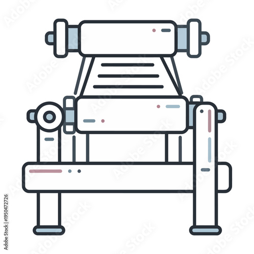 Vector of a weight bench press setup in a gym featuring barbell and dumbbells