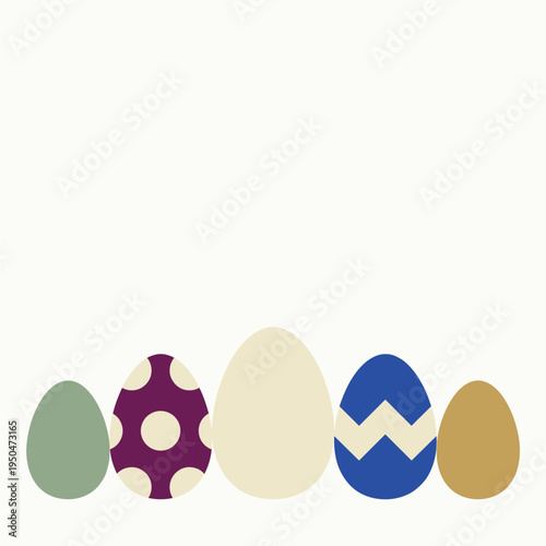 Minimalist Geometric Decorated Easter Eggs Banner