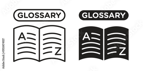 Glossary icon. Simple linear element illustration. Thin stroke sign can be used for web, mobile and UI.