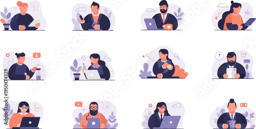 Diverse individuals engaged in various work-related activities (1)