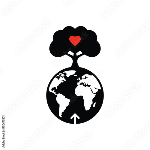 Earth with a tree and heart symbol on globe illustration for 1 (49).eps