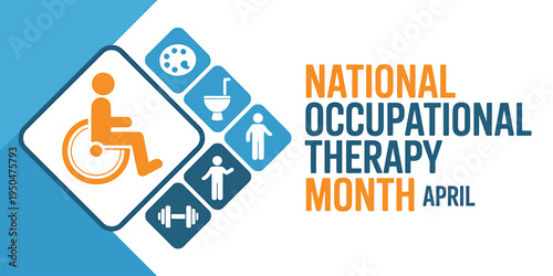 National Occupational Therapy Month April awareness campaign logo and icons