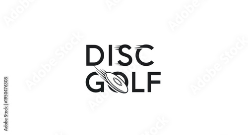 Disc Golf Logo with Flying Disc Graphic - Sport Vector Art