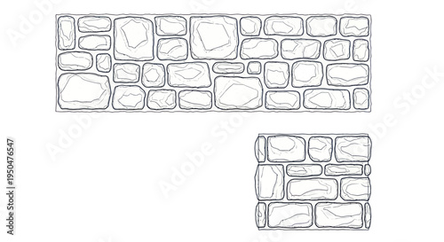 Hand-drawn Stone Wall Texture - Sketch Style Brickwork Pattern