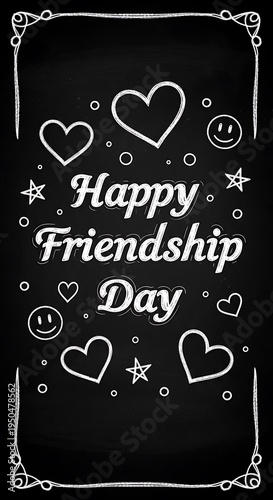 Chalkboard style illustration wishing everyone a happy celebration of close bonds