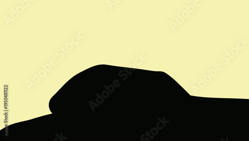 Rock hill silhouette landscape nature terrain desert mound vector illustration design element