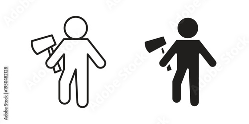 Lumberjack icon. Simple linear element illustration. Thin stroke sign can be used for web, mobile and UI.