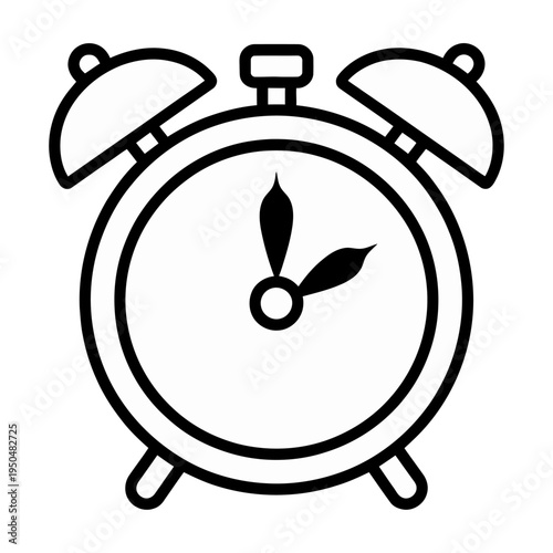 Vector of a classic alarm clock with two bells