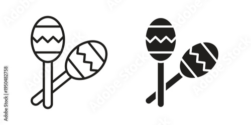 Maracas icon. Simple linear element illustration. Thin stroke sign can be used for web, mobile and UI.