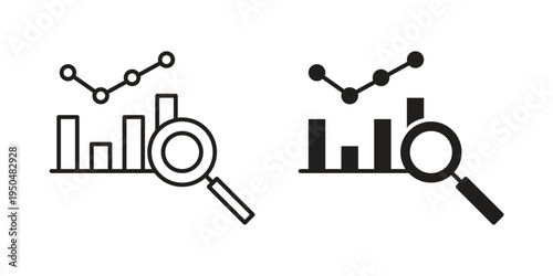 Market research icon. Simple linear element illustration. Thin stroke sign can be used for web, mobile and UI.