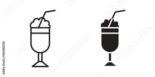 Milkshake icon. Simple linear element illustration. Thin stroke sign can be used for web, mobile and UI.