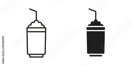 Milkshake icon. Simple linear element illustration. Thin stroke sign can be used for web, mobile and UI.