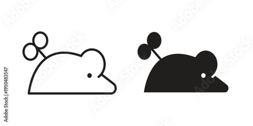 Mouse toy icon. Simple linear element illustration. Thin stroke sign can be used for web, mobile and UI.