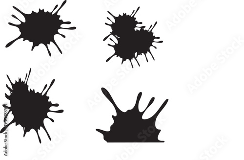 Exploded black spatter patterns in silhouette form