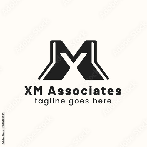 Modern geometric XM monogram logo for corporate and industrial branding