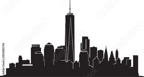New York City skyline silhouette with skyscrapers and buildings  iconic urban landscape