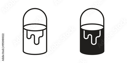 Paint bucket icon. Simple linear element illustration. Thin stroke sign can be used for web, mobile and UI.