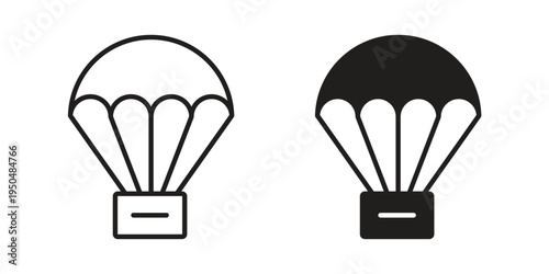 Parachute icon. Simple linear element illustration. Thin stroke sign can be used for web, mobile and UI.