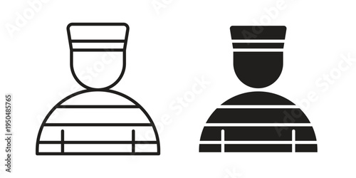 Prisoner icon. Simple linear element illustration. Thin stroke sign can be used for web, mobile and UI.