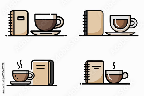 espresso cup beside small notebook