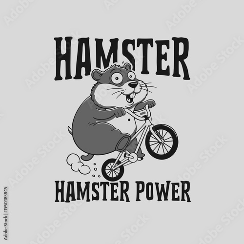 Cute hamster riding bicycle fast.