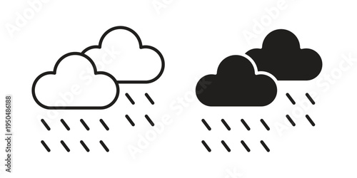Raining icon. Simple linear element illustration. Thin stroke sign can be used for web, mobile and UI.