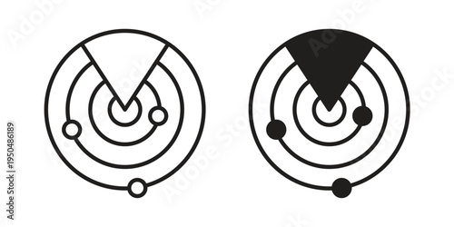 Radar icon. Simple linear element illustration. Thin stroke sign can be used for web, mobile and UI.